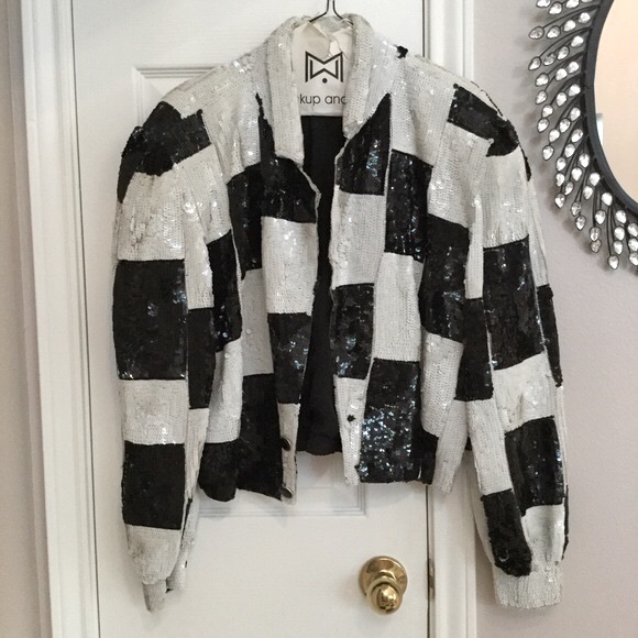 Vintage Jackets & Blazers - AMAZING Sequined Cropped Jacket